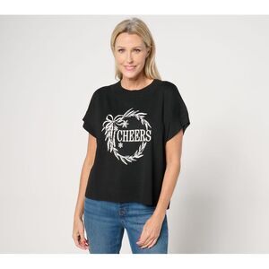 Studio Park Women's Top Sweater Sz M Drop Shoulder Vest Black A620502